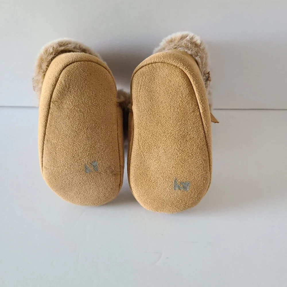 FIRST STEP TAN FAUX FUR BOOT BABY GIRL 3 TO 6 MONTHS